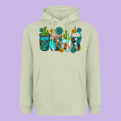 Gemstone Coffee Cups Heavyweight Hoodie Designed By Zillion Design Studio