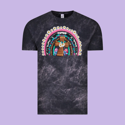 Easter Cross Daisy Egg Rainbow Vintage Tee Designed By Artiststas