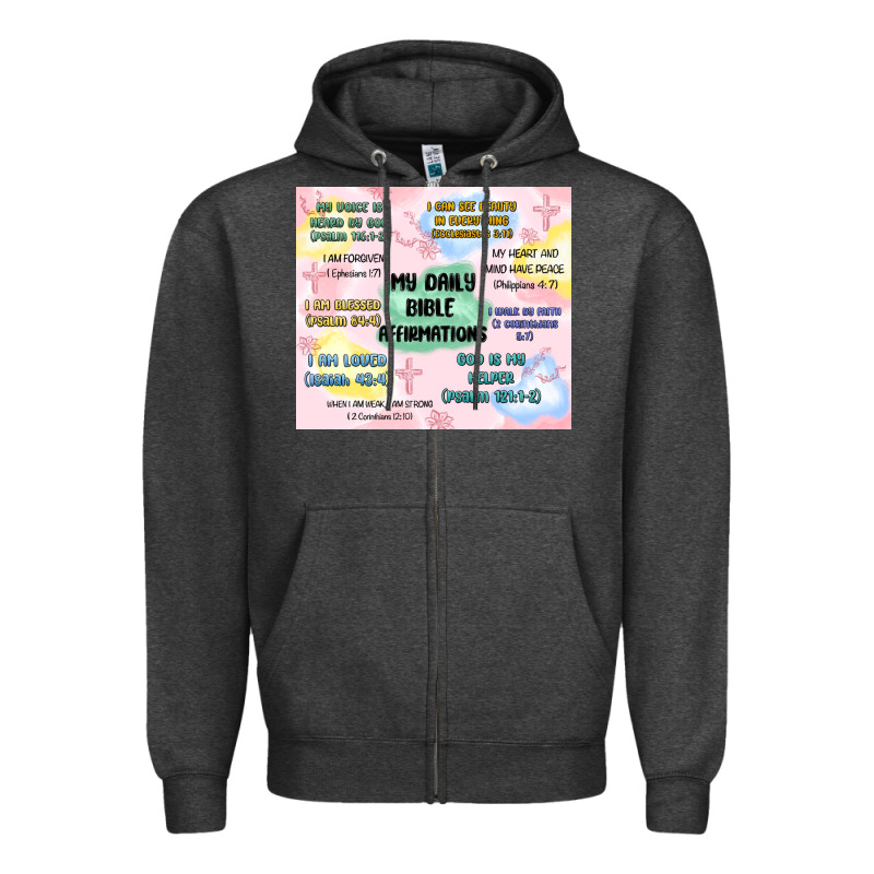 Daily Bible Affirmations Zipper Hoodie by MaliasSmallBusiness | Teevron