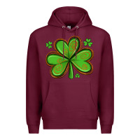 Burgundy st patricks day shamrock with glitter Premium Hoodie - Artiststas