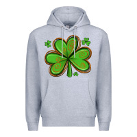 Heather Grey st patricks day shamrock with glitter Premium Hoodie - Artiststas