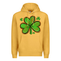 Mustard st patricks day shamrock with glitter Premium Hoodie - Artiststas