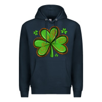 Navy st patricks day shamrock with glitter Premium Hoodie - Artiststas