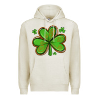 Oatmeal Heather st patricks day shamrock with glitter Premium Hoodie - Artiststas