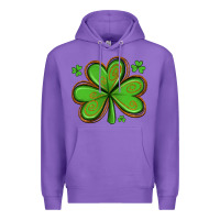 Purple st patricks day shamrock with glitter Premium Hoodie - Artiststas
