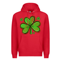 Red st patricks day shamrock with glitter Premium Hoodie - Artiststas