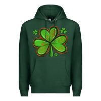 Sports Green st patricks day shamrock with glitter Premium Hoodie - Artiststas