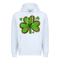 White st patricks day shamrock with glitter Premium Hoodie - Artiststas