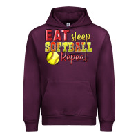 Mauve Wine Eat Sleep Softball Repeat Urban Hoodie - LillyAllenDesigns