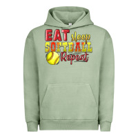 Pigment Oil Green Eat Sleep Softball Repeat Urban Hoodie - LillyAllenDesigns