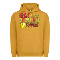 Pigment Peanut Butter Eat Sleep Softball Repeat Urban Hoodie - LillyAllenDesigns
