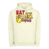 Pigment Pistachio Eat Sleep Softball Repeat Urban Hoodie - LillyAllenDesigns