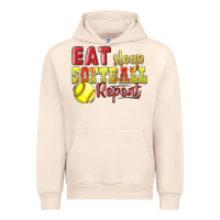 Sandshell Eat Sleep Softball Repeat Urban Hoodie - LillyAllenDesigns