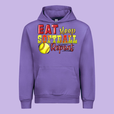 Eat Sleep Softball Repeat Urban Hoodie Designed By Lillyallendesigns