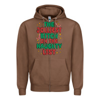 Chestnut the jolliest bitch on the naughty list Zipper Hoodie - MaliasSmallBusiness