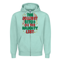 Seafoam the jolliest bitch on the naughty list Zipper Hoodie - MaliasSmallBusiness