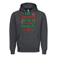 Smoke the jolliest bitch on the naughty list Zipper Hoodie - MaliasSmallBusiness