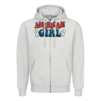Dove Grey american girl Zipper Hoodie - MaliasSmallBusiness