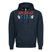 Navy american girl Zipper Hoodie - MaliasSmallBusiness