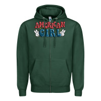 Sports Green american girl Zipper Hoodie - MaliasSmallBusiness