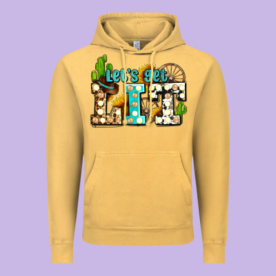 Western Lets Get Lit Ado Vintage Hoodie Designed By Adodesignshop