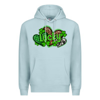 Blue Mist st patricks day lucky western hearts Premium Hoodie - Artiststas