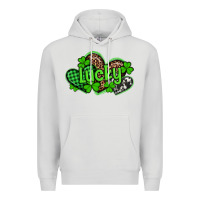 Dove Grey st patricks day lucky western hearts Premium Hoodie - Artiststas
