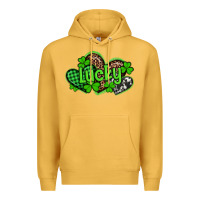 Mustard st patricks day lucky western hearts Premium Hoodie - Artiststas