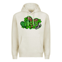 Oatmeal Heather st patricks day lucky western hearts Premium Hoodie - Artiststas