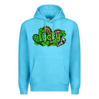 Ocean Blue st patricks day lucky western hearts Premium Hoodie - Artiststas