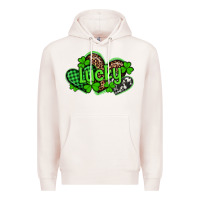 Pale Pink st patricks day lucky western hearts Premium Hoodie - Artiststas
