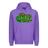 Purple st patricks day lucky western hearts Premium Hoodie - Artiststas