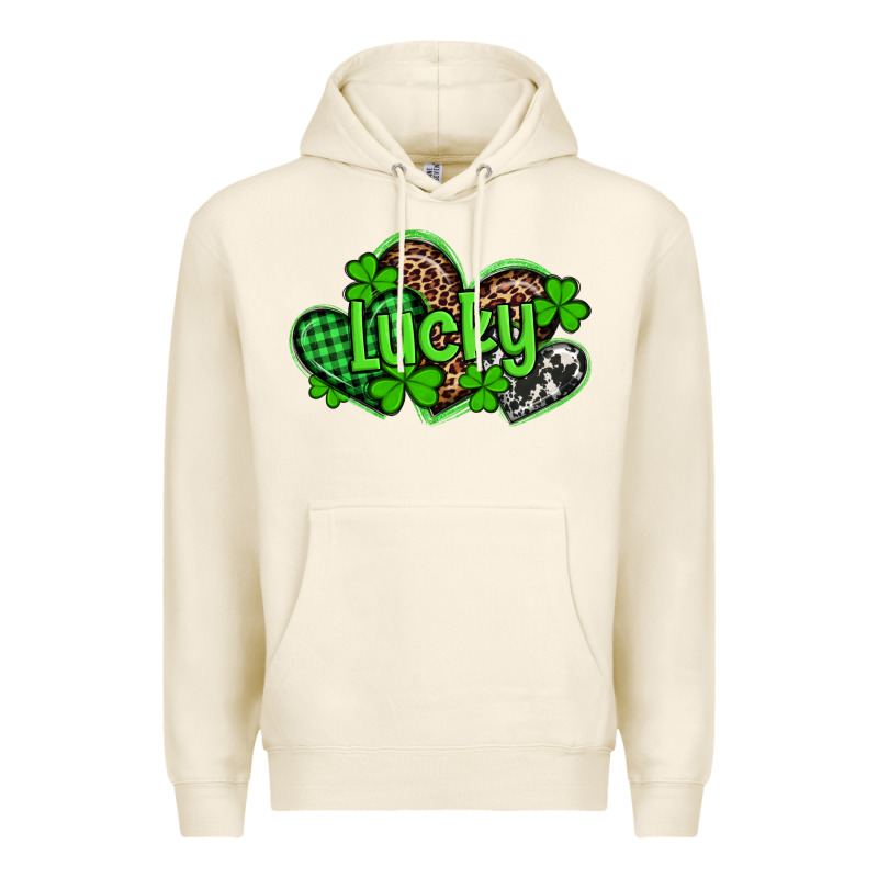 St Patricks Day Lucky Western Hearts Premium Hoodie by Artiststas | Teevron