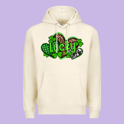 St Patricks Day Lucky Western Hearts Premium Hoodie Designed By Artiststas