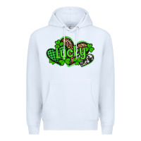 White st patricks day lucky western hearts Premium Hoodie - Artiststas