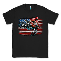 Black dirt bike american flag Classic Tee - MaliasSmallBusiness
