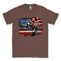 Chestnut dirt bike american flag Classic Tee - MaliasSmallBusiness