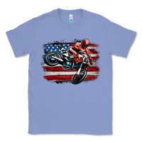 Colony Blue dirt bike american flag Classic Tee - MaliasSmallBusiness