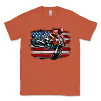 Copper dirt bike american flag Classic Tee - MaliasSmallBusiness