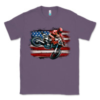 Lavender dirt bike american flag Classic Tee - MaliasSmallBusiness