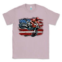 Lilac dirt bike american flag Classic Tee - MaliasSmallBusiness