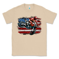 Mushroom dirt bike american flag Classic Tee - MaliasSmallBusiness