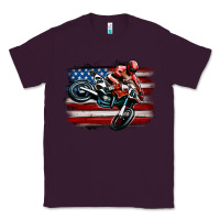 Plum dirt bike american flag Classic Tee - MaliasSmallBusiness