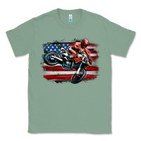 Sage dirt bike american flag Classic Tee - MaliasSmallBusiness