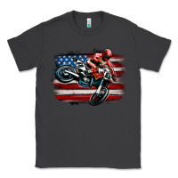 Smoke dirt bike american flag Classic Tee - MaliasSmallBusiness