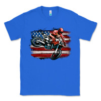 True Royal dirt bike american flag Classic Tee - MaliasSmallBusiness