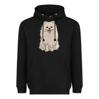 Black white pomeranian Heavyweight Hoodie - RanaPortraitStore