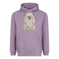 Lavender white pomeranian Heavyweight Hoodie - RanaPortraitStore