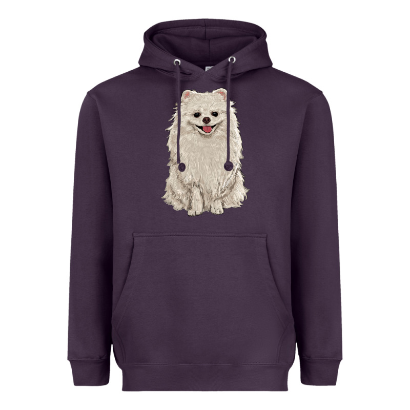 White Pomeranian Heavyweight Hoodie by RanaPortraitStore | Teevron