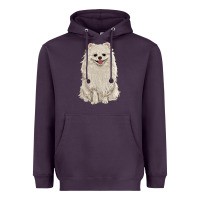 Plum white pomeranian Heavyweight Hoodie - RanaPortraitStore